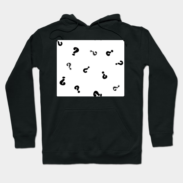 Black and White Question Mark Hoodie by gloobella